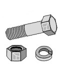 Bolt with nut and split washer - 1/2'UNF x38