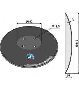 Plain disc with flat neck - Ø510x5