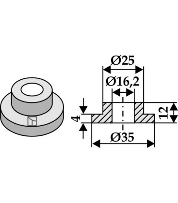 Internal bush 12xØ16,2xØ35
