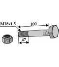 Bult med låsmutter M18x100 1,5 10.9
