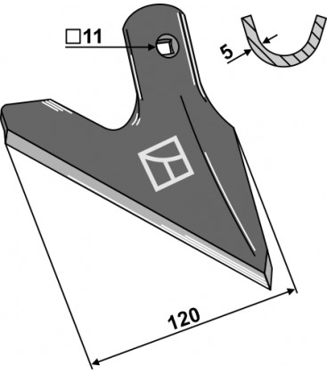 Jointer - half-sided cranked right