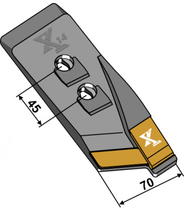 Ploughshare point- right