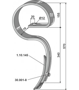 Harrow tine with share