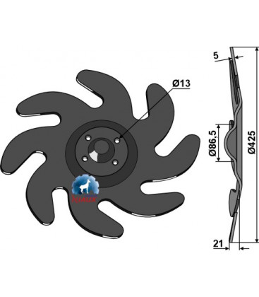 Levelling disc - right