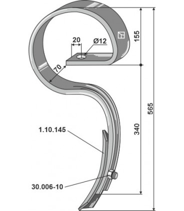 Harrow tine with share