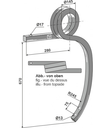 Double coil spring, left